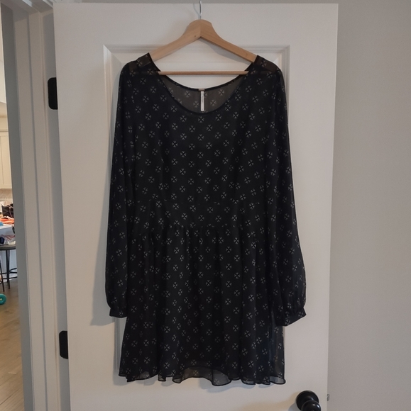 Free People Baby Dee Black Sheer Mini Dress - Picture 8 of 15